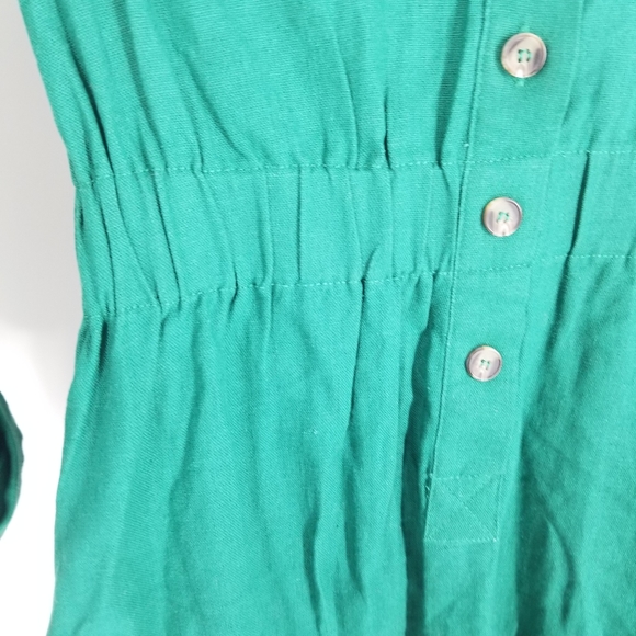 Blu Pepper S Green Button Down Shirt Dress Top - Picture 3 of 9